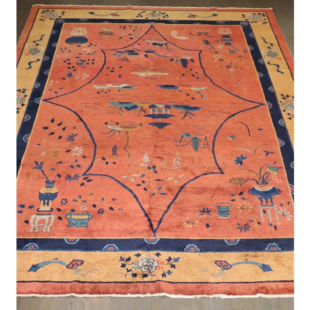 Enchanting Art Deco Chinese Rug - 9' x 11'7" For Sale In New York - Image 6 of 9