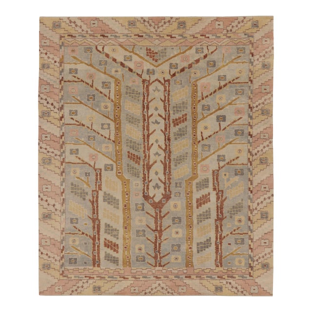 Rug & Kilim’s Contemporary Oushak Rug in Beige & Brown With Tree of Life Patterns For Sale