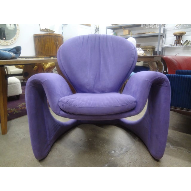 Italian Modern Sculptural Lounge Chair Attributed To Vittorio Introini For Saporiti. This Postmodern chair, stunning from...