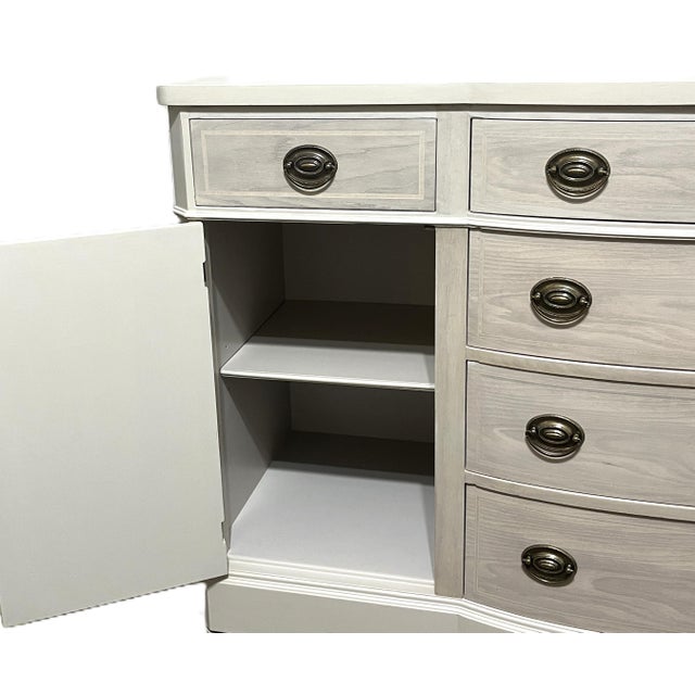 Early 21st Century Hepplewhite Coastal Creams Solid Wood Buffet/Sideboard/Credenza For Sale - Image 5 of 7