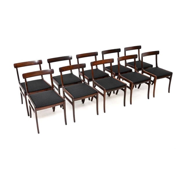 A stunning set of ten vintage Danish dining chairs by Ole Wanscher. They were recently imported from Denmark, they date...