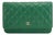 Chanel Classic Quilted Green Lambskin Wallet on Chain With Gold Hardware Bag For Sale