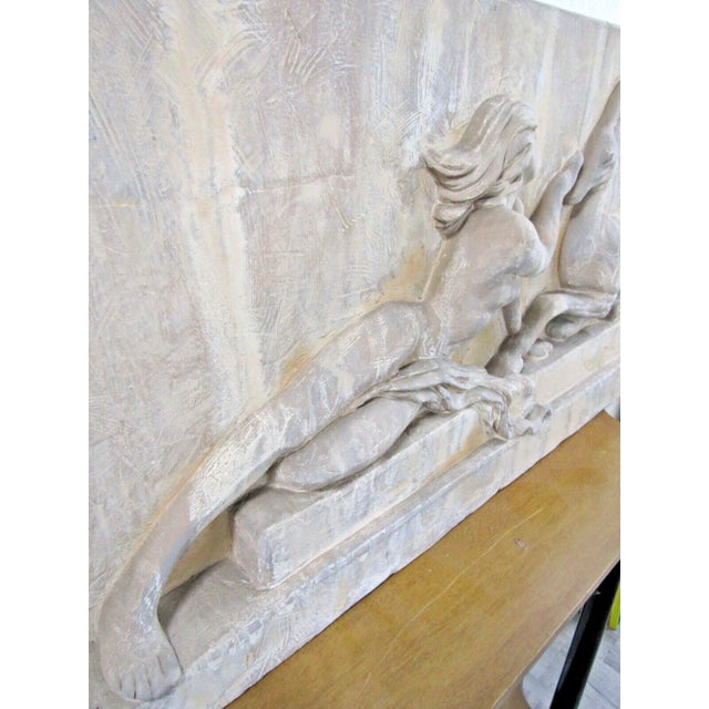 1990s The Casey Collection Large Sculpted Wall Art Woman With Gazelle For Sale - Image 4 of 11