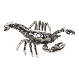 Decorative Silver Prawn Figurine For Sale