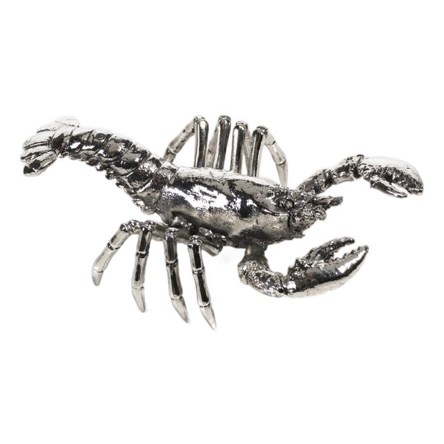 Decorative Silver Prawn Figurine For Sale