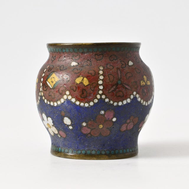 Japanese Cloisonne Enamel Vase, 1800s For Sale - Image 10 of 10