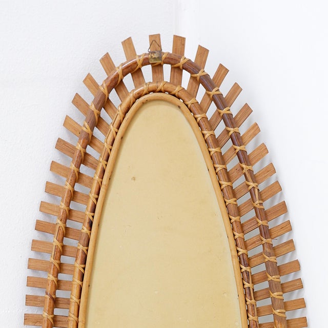 Italian Bamboo Mirror in the style Olaf Von Bohr, 1960s For Sale - Image 13 of 15
