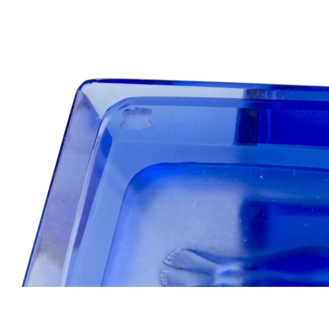 1970s Bohemian Translucent Blue Glass Decorative Box With a Nymph on the Lid, Czech Republic For Sale - Image 9 of 9