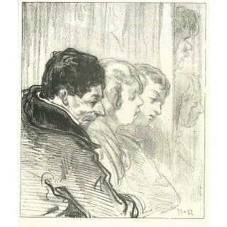 Paul Gavarni, The Waiting Men and Women, Original Lithograph, 1881 For Sale