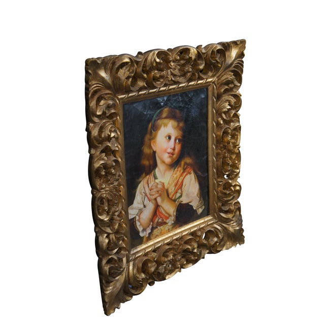 'The Girl Entreaty' by Kalina Oksana, circa late 20th century. Features a young girl posing in the form of an earnest or...