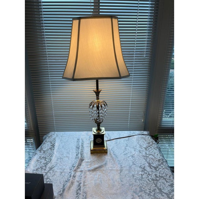 Westwood Lamps Vintage Westwood Industries Hollywood Regency Brass & Crystal Cage Table Lamp 33 For Sale - Image 4 of 11