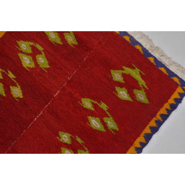 1960s 1960s Wool Anatolian Red Decor Small Carpet For Sale - Image 5 of 11
