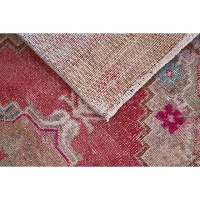 1960s Traditional Cappadocia Handmade Oushak Doormat Rug For Sale - Image 9 of 10