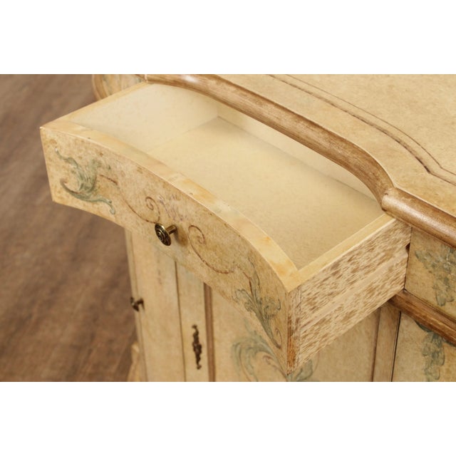 Italian Venetian Hand Painted Serpentine Front Console For Sale - Image 9 of 13