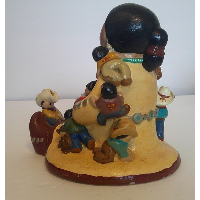 Vintage 1988 Cleo Teissedre Navajo Storyteller Southwestern Folk Art 12 Kids Dog Large 6" For Sale - Image 10 of 14