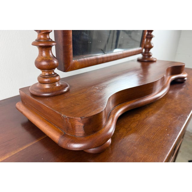 Late 19th Century 19th Century Antique Mahogany Barley Twist Tabletop Gentlemen’s Shaving / Vanity Mirror For Sale - Image 5 of 12