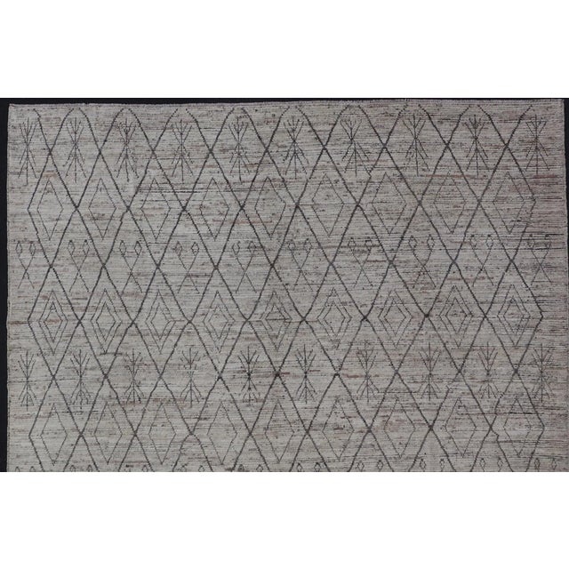 Textile Modern Wool Rug With Diamond Design by Keivan Woven Arts 10'2 X 13'6 For Sale - Image 7 of 12