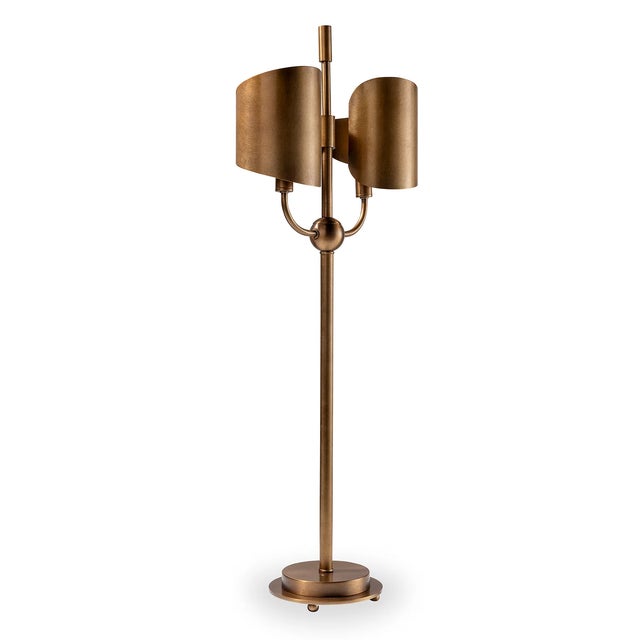 Mid-Century Modern Quinton Brass Lamp For Sale - Image 3 of 8