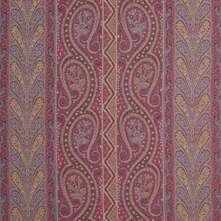 Schumacher Chatelaine Paisley Fabric in Magenta For Sale