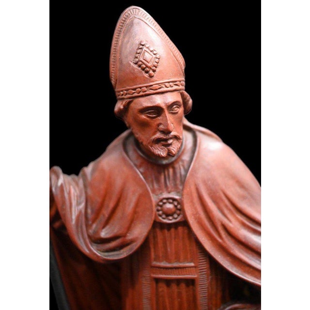 "Saint Eloi, Carved Boxwood Statue In Very Good Quality" A statue carved from very high quality boxwood The statue...