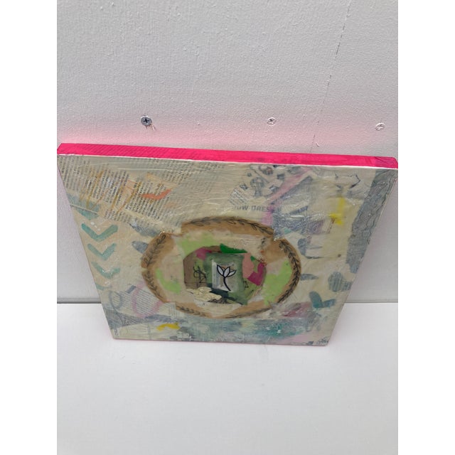 Abstract Modern Encaustic and Collage Painting 'Home Grown' For Sale - Image 3 of 8