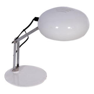 Vintage Space Age White Aluminium Table Lamp, 1970s For Sale