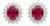 Elegant 18k Gold Diamond 1.93ct & 2.03ct Ruby Stud Earrings, Pair For Sale