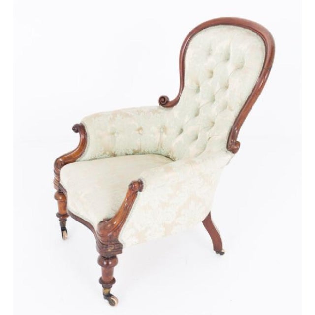 Antique Victorian Gentlemans Parlour Seat Chair, 1870 For Sale - Image 5 of 8