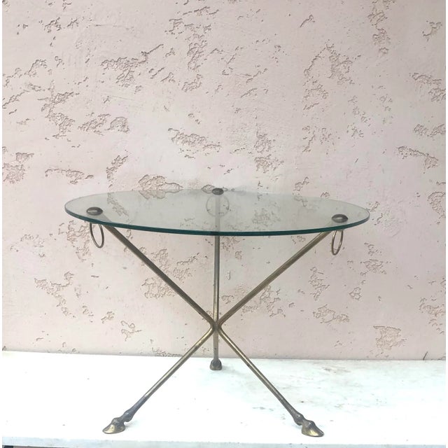 Metal French Midcentury Brass Neoclassical Gueridon, Circa 1950 For Sale - Image 7 of 7