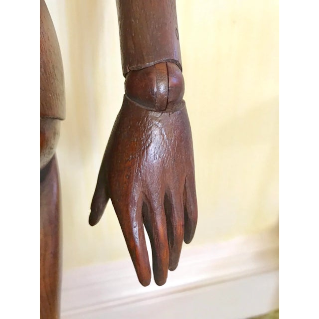 Antique Mid 19th Century Carved Wood Articulated Artists Mannequin Lay Figure Model For Sale - Image 4 of 12