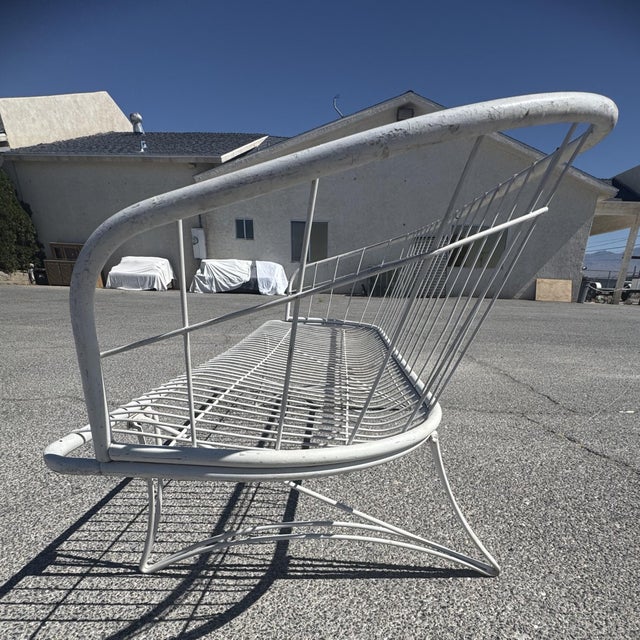 Vintage Mid- Century Homecrest Wrought Iron Grenada 3seated Patio Sofa. 1950’s-60’s, Attributed For Sale In Las Vegas - Image 6 of 14