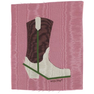 Birdie the Cowboy Boot by Willa Heart in Brimfield Black Frame, Mini Art Print For Sale