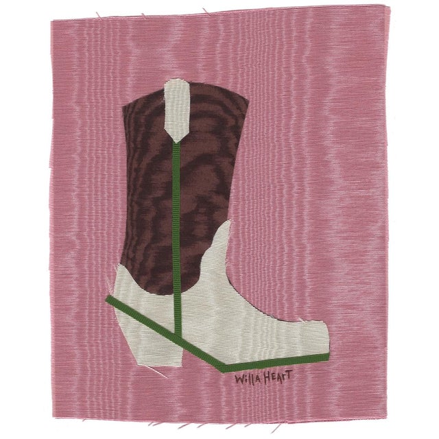 Birdie the Cowboy Boot by Willa Heart in Brimfield Black Frame, Mini Art Print For Sale