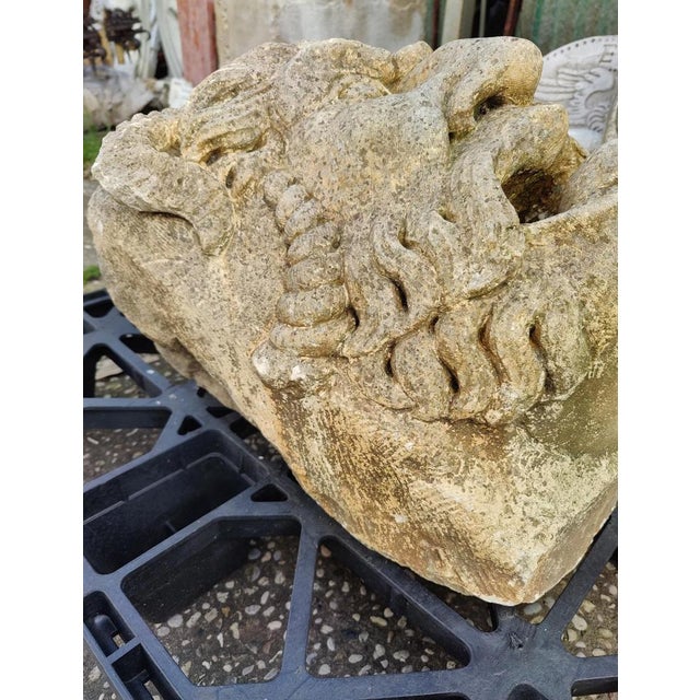Stone 20th Century Mask with Marble Keystone For Sale - Image 7 of 11