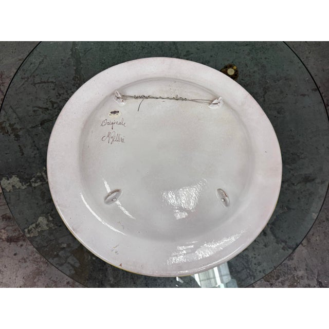 Corttura M Zellini Hand Painted Italian Ceramic Plate For Sale - Image 10 of 12