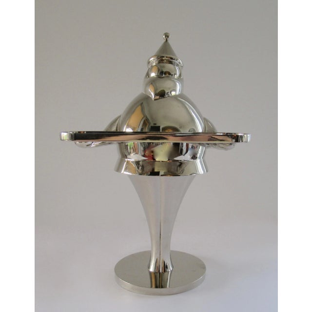 Contemporary Large Pottery Barn Santa Baby Silver Art Deco Style Vintage Christmas Collectible Candle Holder For Sale - Image 3 of 13