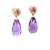 Natural Amethyst Diamond Tourmaline Yellow Gold Drop Earrings, A Pair For Sale - Image 4 of 6