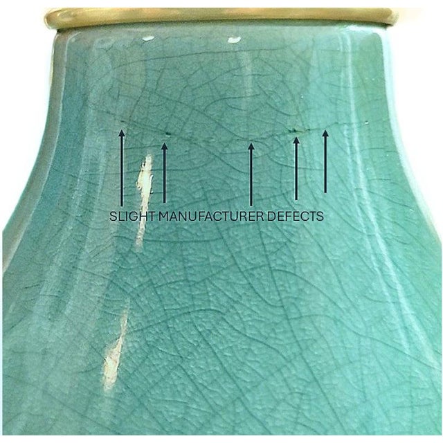 Lamp Pair Restored Vintage Christopher Spitzmiller Style Coastal Blue Crackled Porcelain For Sale - Image 12 of 14