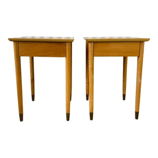 1950s Thonet Wood Nightstands/ Side Tables Pair For Sale
