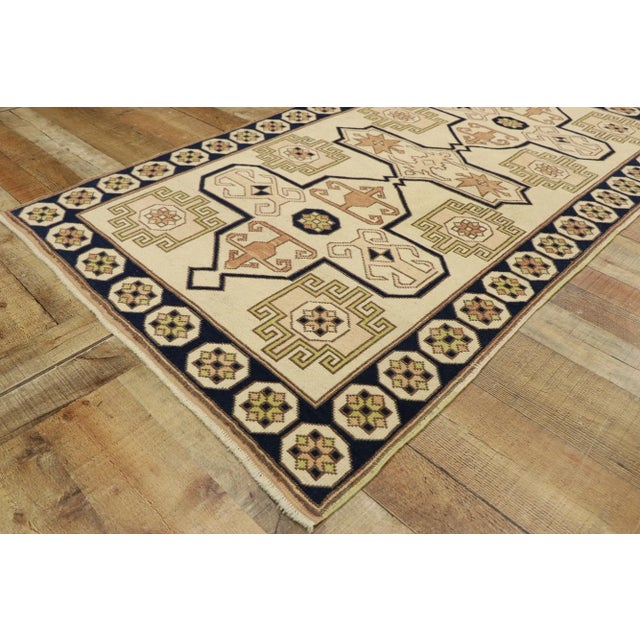 Textile Vintage Turkish Oushak Rug - 03'05 X 05'10 For Sale - Image 7 of 9