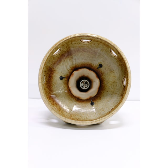Metal 1960s "Fat Lava" Ceramic Drip Glaze Pendant Light For Sale - Image 7 of 9