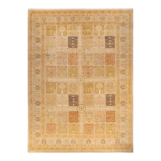 Mogul, One-of-a-Kind Hand-Knotted Area Rug - Ivory, 9' 0" x 12' 6" For Sale