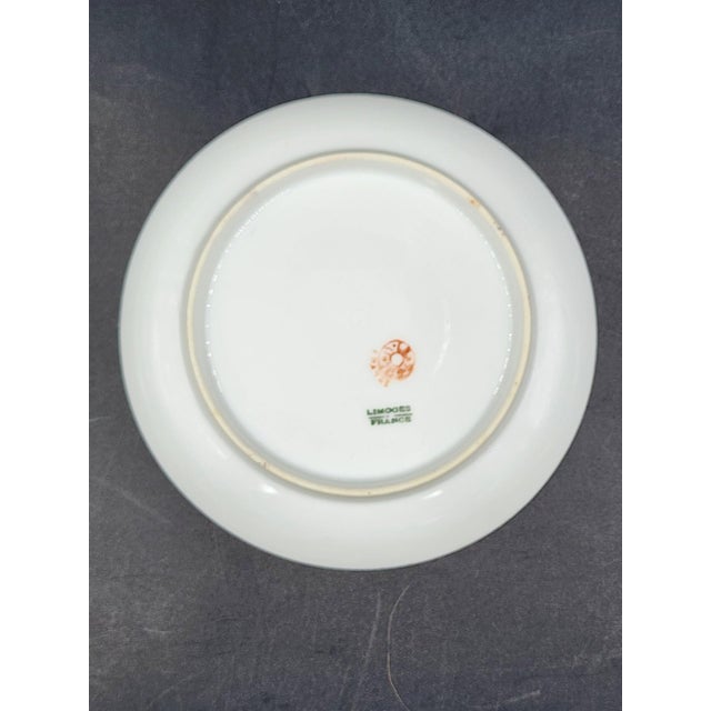 Antique William Guerin & Co. Limoges France Porcelain Saucer Celeste Teal & Encrusted Gold c.1891-1932 For Sale - Image 10 of 18