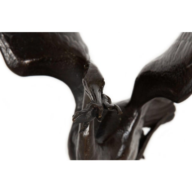 Rare French Bronze Sculpture Heron and Frog by Henri Alfred Jacquemart For Sale - Image 18 of 18