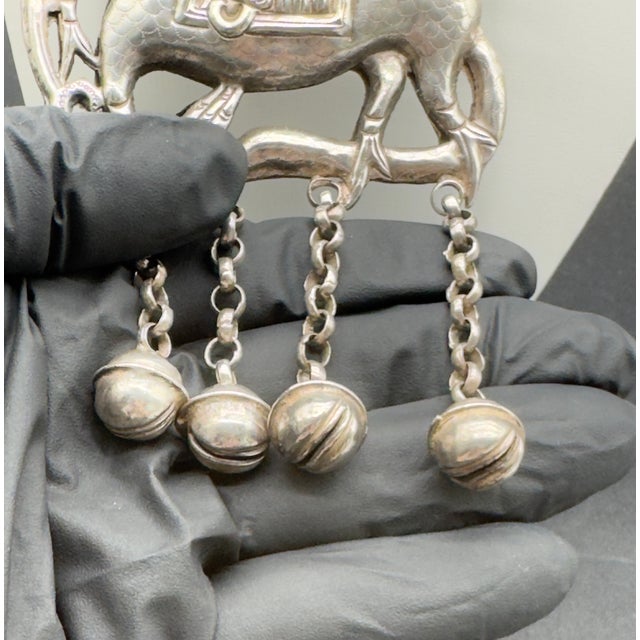 Chinese Antique Chinese Silver Qilin Necklace For Sale - Image 3 of 16