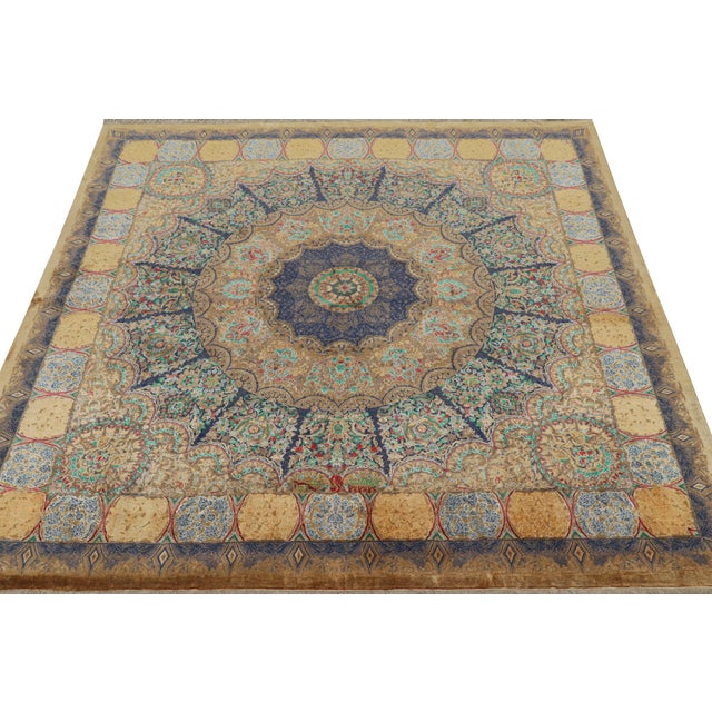 Modern Rug & Kilim’s Modern Classics Square Rug in Polychrome Floral Medallion “Liliom” For Sale - Image 3 of 7