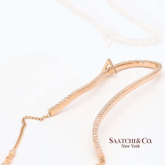 Early 21st Century 18k (750) Pink Gold Natural Diamond Fancy Necklace For Sale - Image 5 of 6