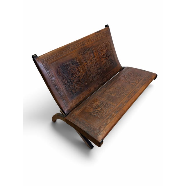 Make a spectacular global modernist statement with this rare mid-century armless loveseat/settee designed by the renowned...