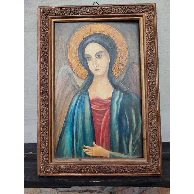 Pre-War Icon of St. Michael the Archangel, 1920s, Beech For Sale - Image 6 of 6