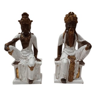 Glazed Ceramic Sculptures by Ugo Zaccagnini & Sons, Italy, 1960s, Set of 2 For Sale
